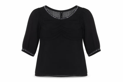 Womens UK Size 10 NEXT Black Basic Blouse