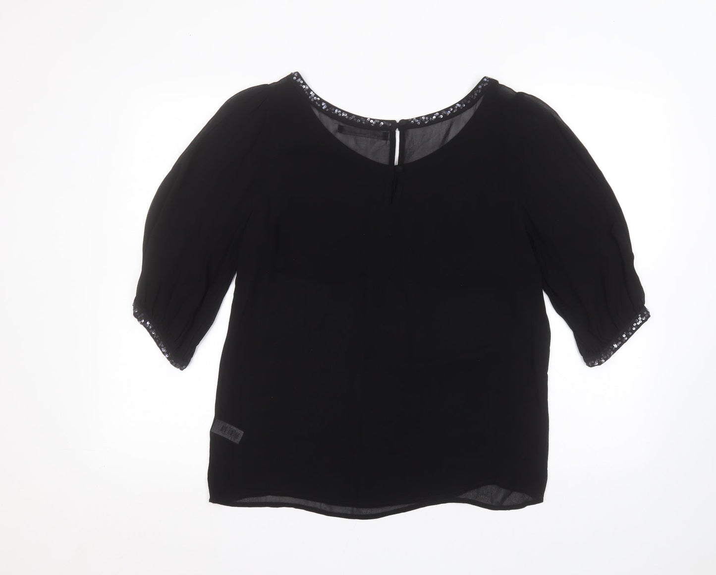 Womens UK Size 10 NEXT Black Basic Blouse
