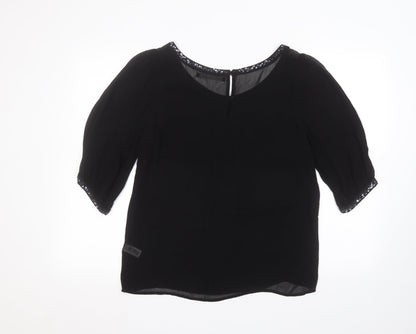 Womens UK Size 10 NEXT Black Basic Blouse