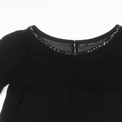 Womens UK Size 10 NEXT Black Basic Blouse