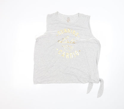 F&F Womens White Striped  Basic T-Shirt Size 16