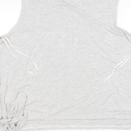 F&F Womens White Striped  Basic T-Shirt Size 16