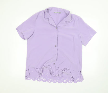 Womens UK Size 18 Preworn Purple Basic Button-Up