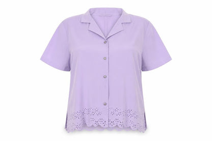 Womens UK Size 18 Preworn Purple Basic Button-Up