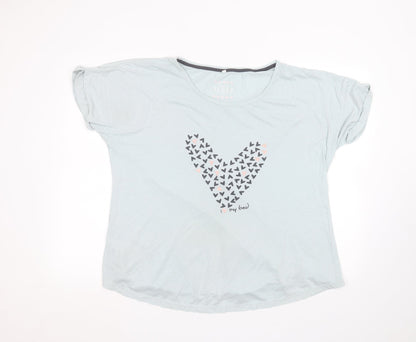 Womens UK Size 20 Debinhams Blue Basic T-Shirt