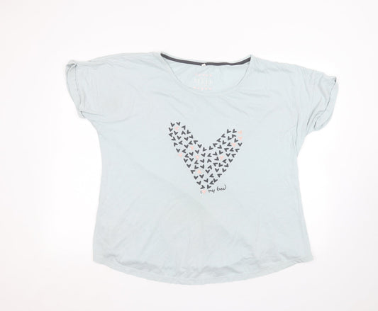 Womens UK Size 20 Debinhams Blue Basic T-Shirt