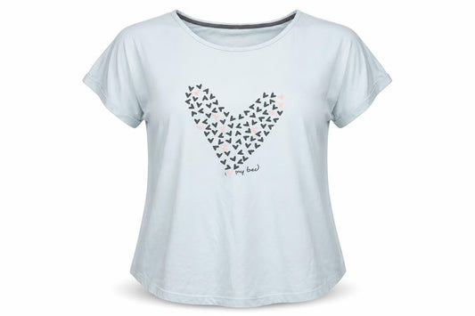 Front view of Debenhams women’s blue basic t-shirt, size UK 20