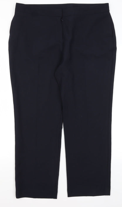 Bonmache Womens Blue  Polyester Trousers  Size 16 L26 in Regular