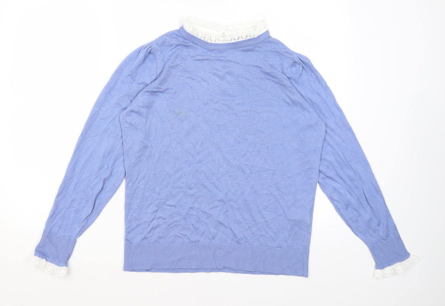 F&F Womens Blue Round Neck  Viscose Pullover Jumper Size 14