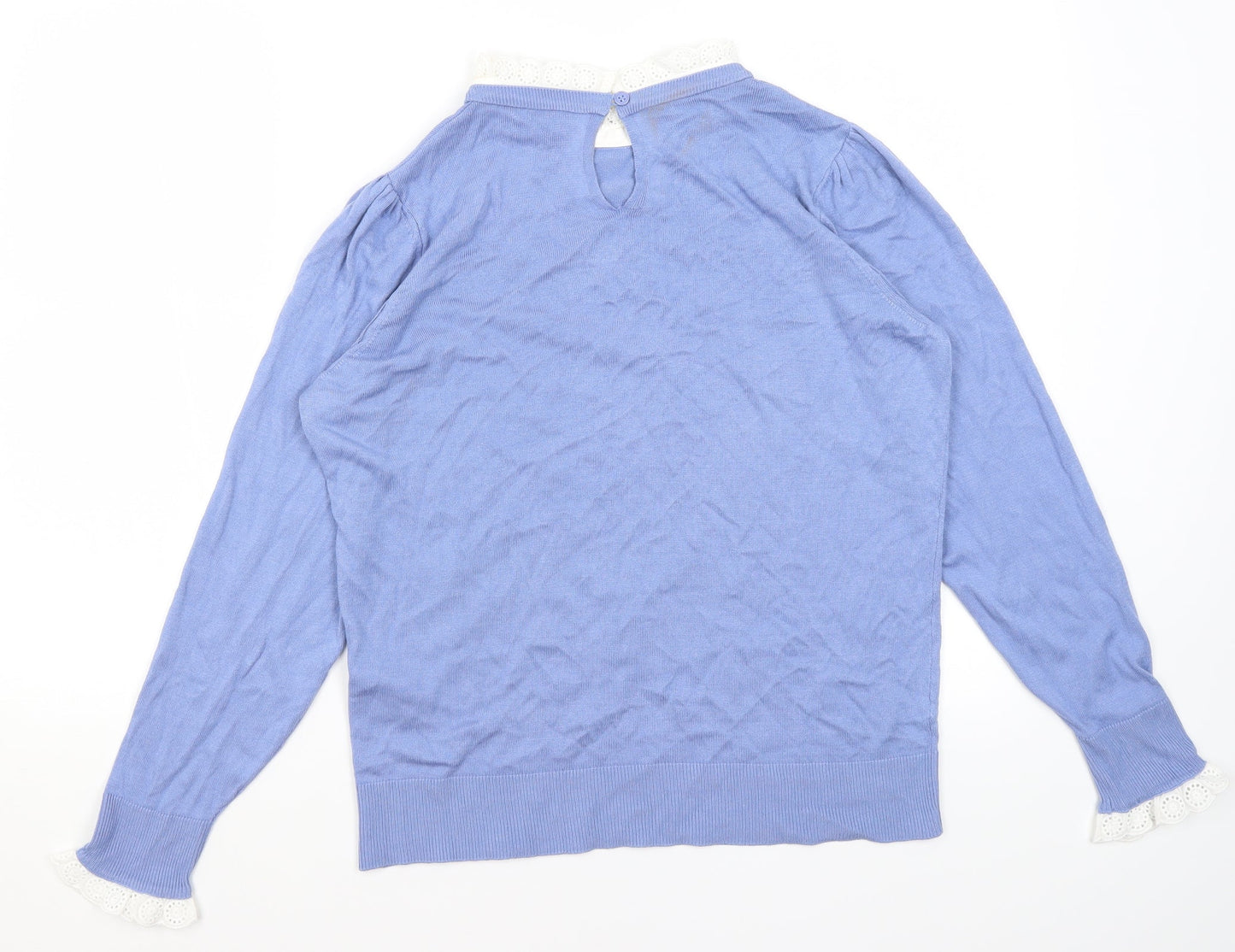 F&F Womens Blue Round Neck  Viscose Pullover Jumper Size 14