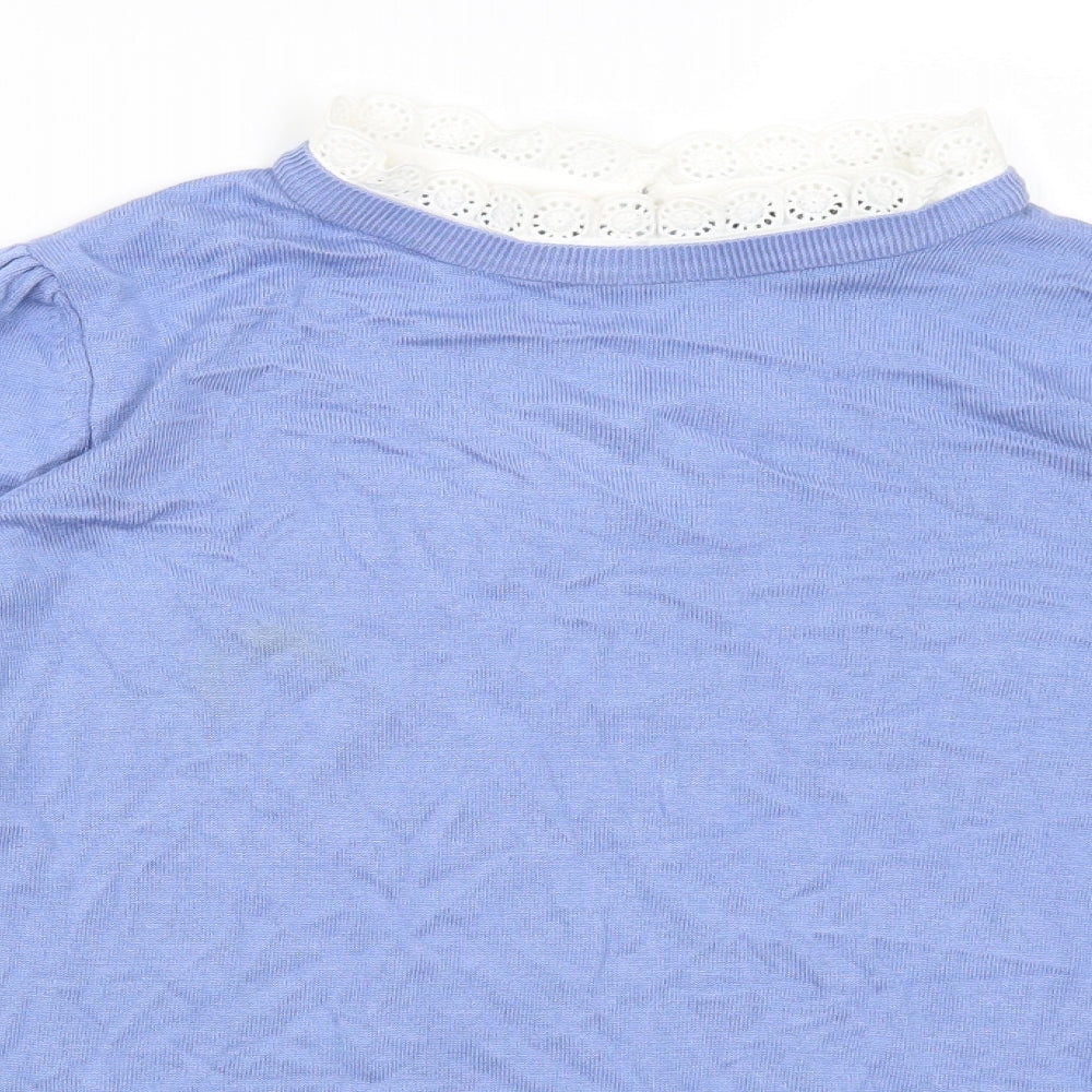 F&F Womens Blue Round Neck  Viscose Pullover Jumper Size 14