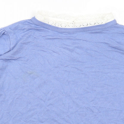 F&F Womens Blue Round Neck  Viscose Pullover Jumper Size 14