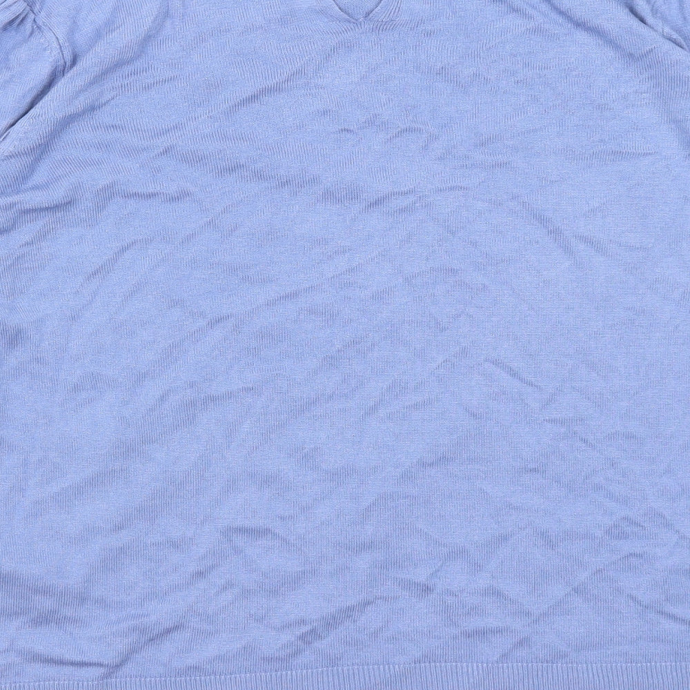 F&F Womens Blue Round Neck  Viscose Pullover Jumper Size 14