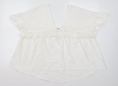 Womens UK Size S Zara White Basic Blouse