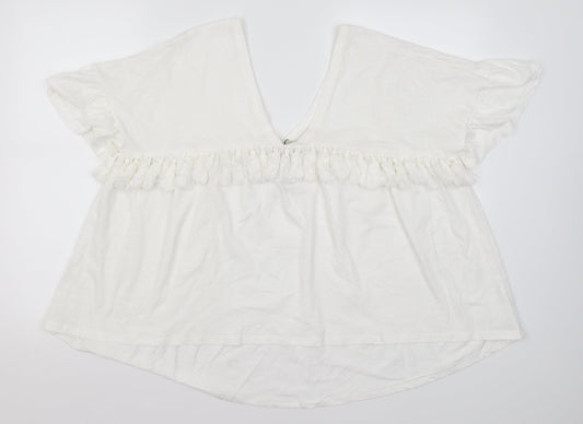 Womens UK Size S Zara White Basic Blouse