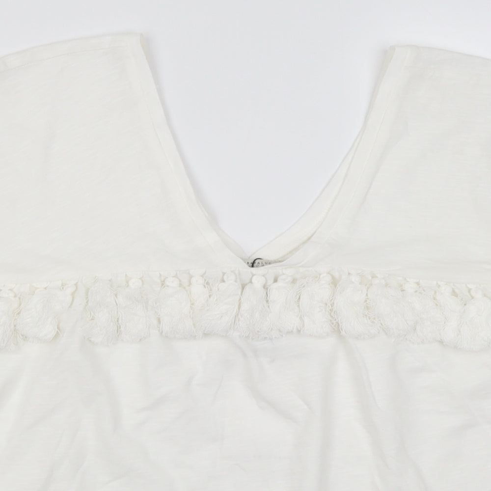 Womens UK Size S Zara White Basic Blouse