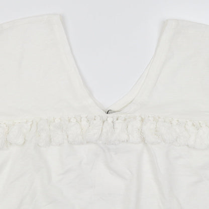 Womens UK Size S Zara White Basic Blouse