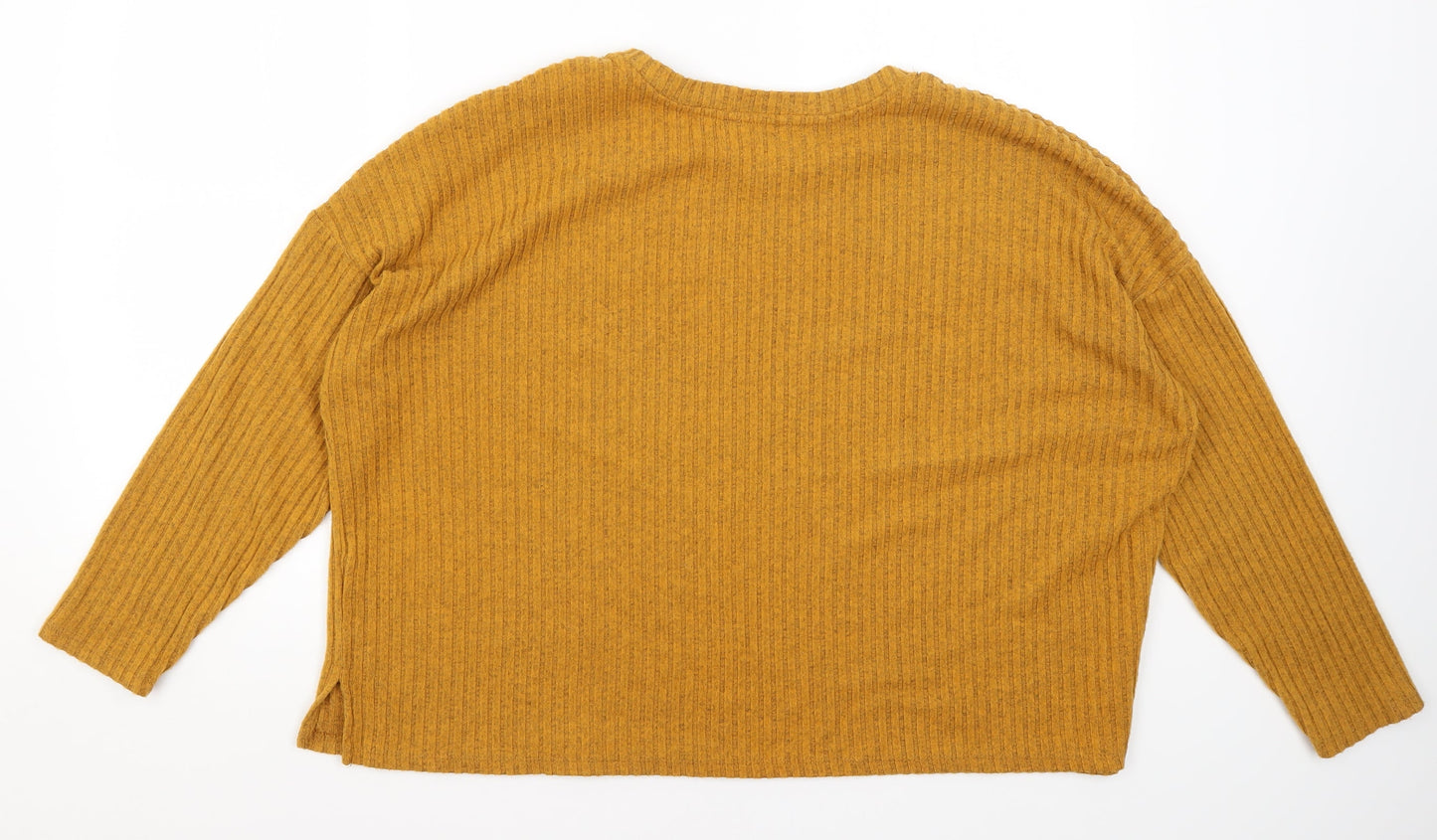 Primark Womens Yellow Round Neck  Polyester Pullover Jumper Size XL