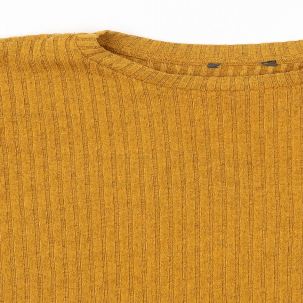 Primark Womens Yellow Round Neck  Polyester Pullover Jumper Size XL