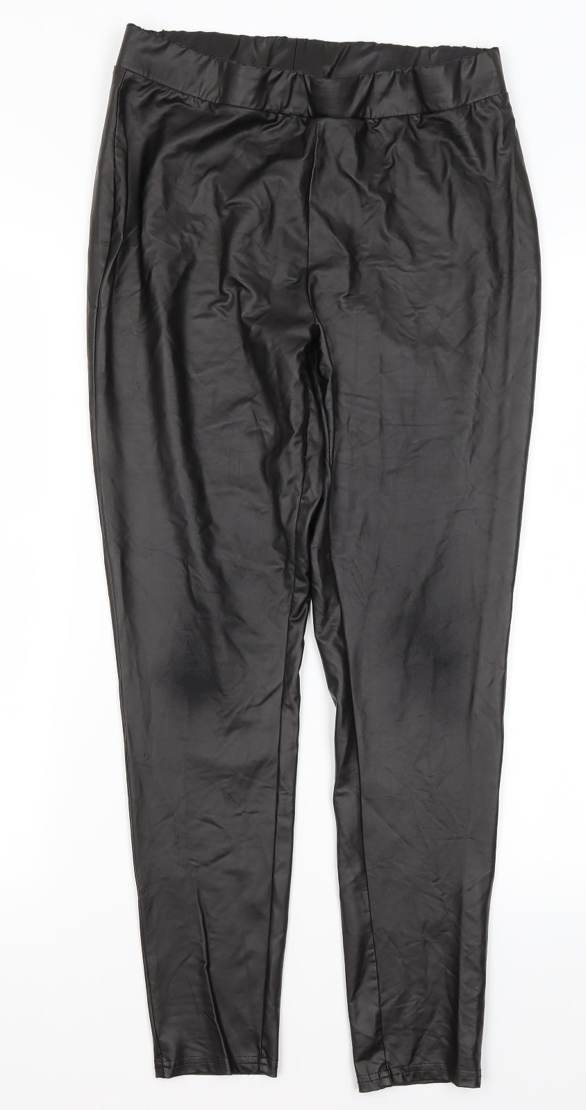Primark Womens Black  Polyester Trousers  Size M L25.5 in Regular