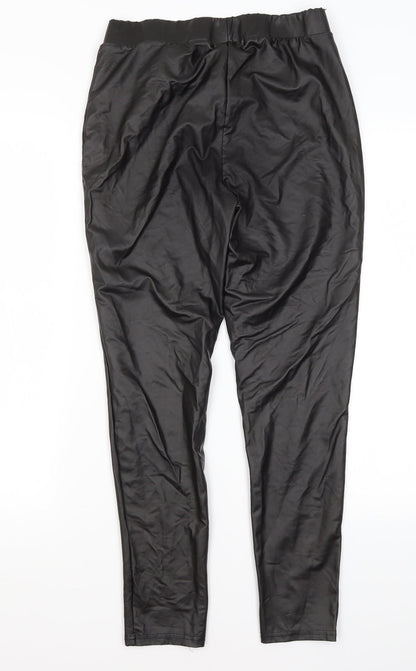 Primark Womens Black  Polyester Trousers  Size M L25.5 in Regular