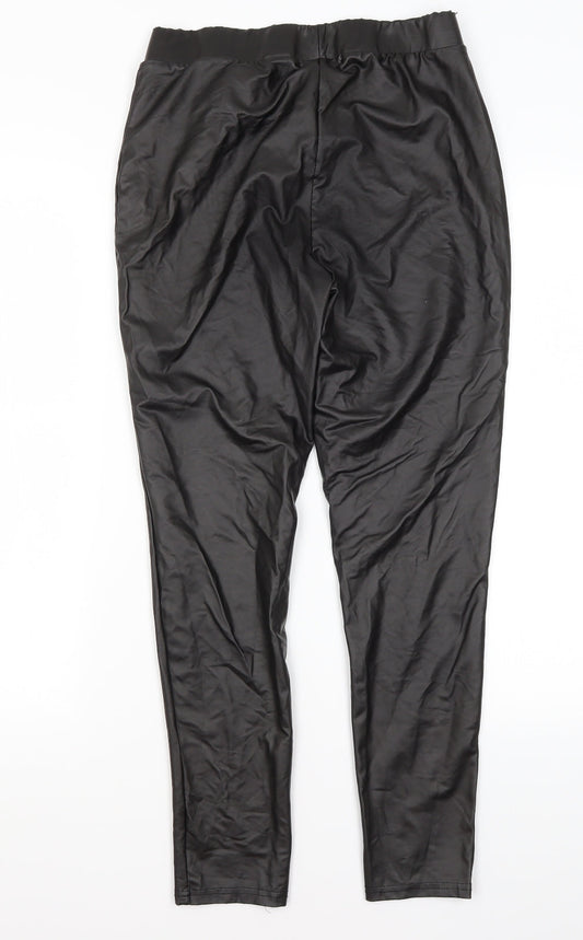 Primark Womens Black  Polyester Trousers  Size M L25.5 in Regular