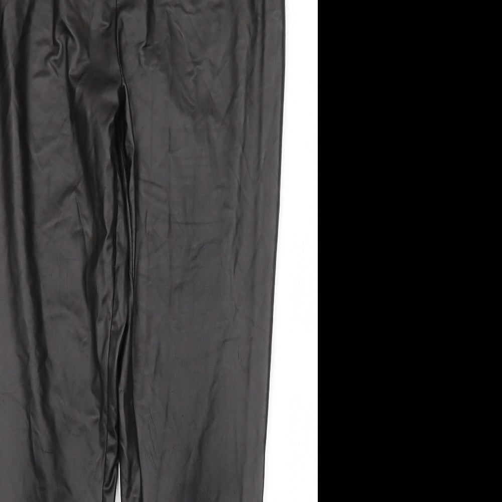 Primark Womens Black  Polyester Trousers  Size M L25.5 in Regular