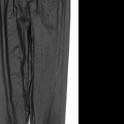 Primark Womens Black  Polyester Trousers  Size M L25.5 in Regular