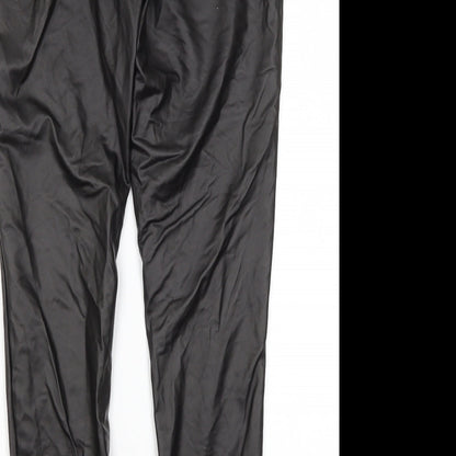 Primark Womens Black  Polyester Trousers  Size M L25.5 in Regular