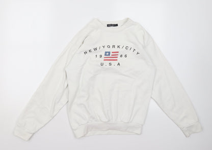 Womens UK Size S Nasty Gal White Pullover Jumper