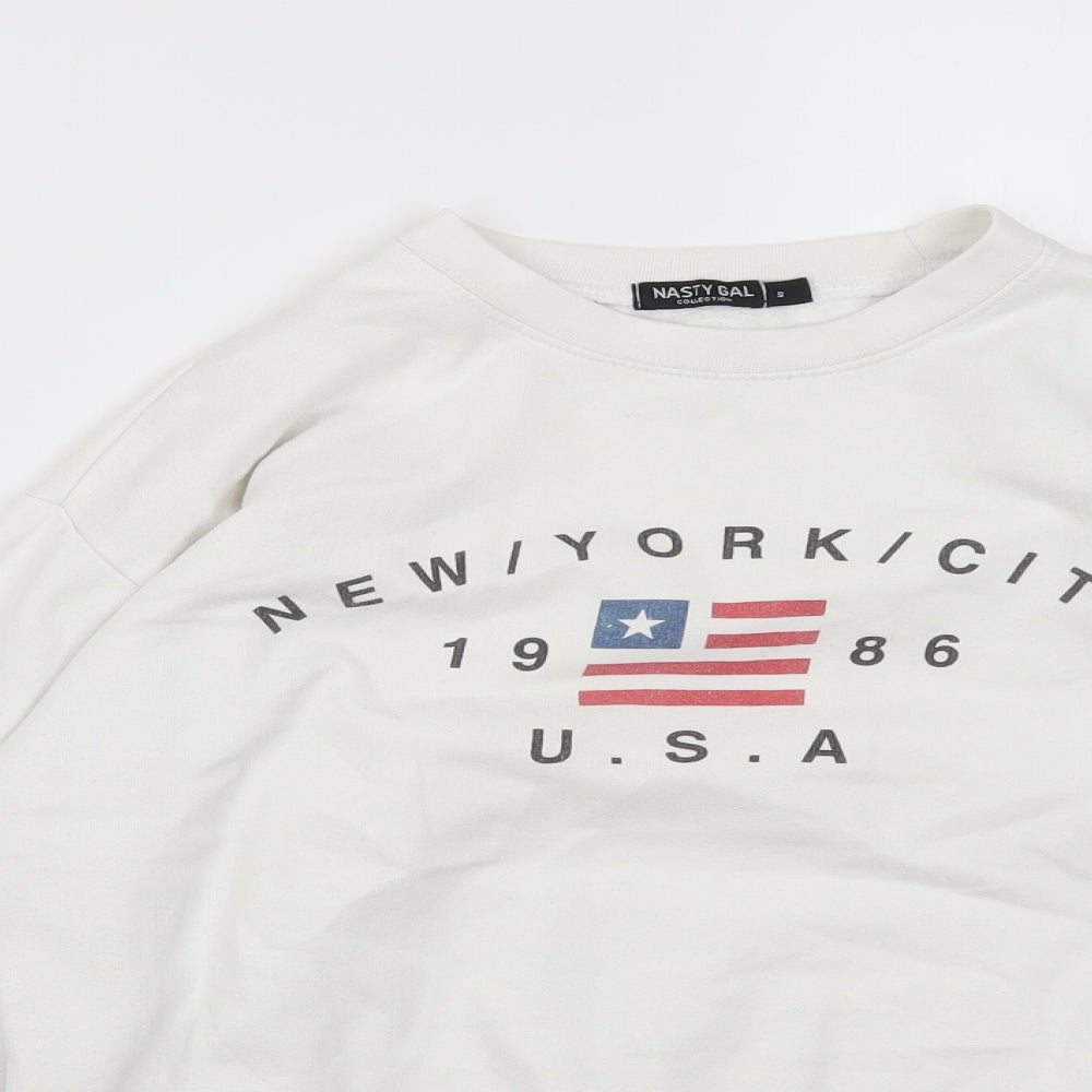 Womens UK Size S Nasty Gal White Pullover Jumper