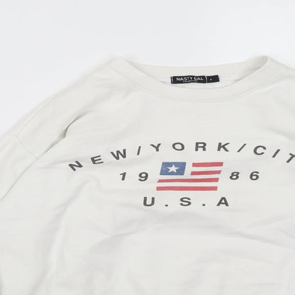Womens UK Size S Nasty Gal White Pullover Jumper