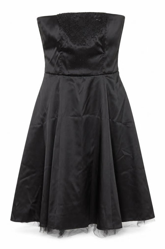 Front view of Select women’s black polyester fit & flare, size UK 14