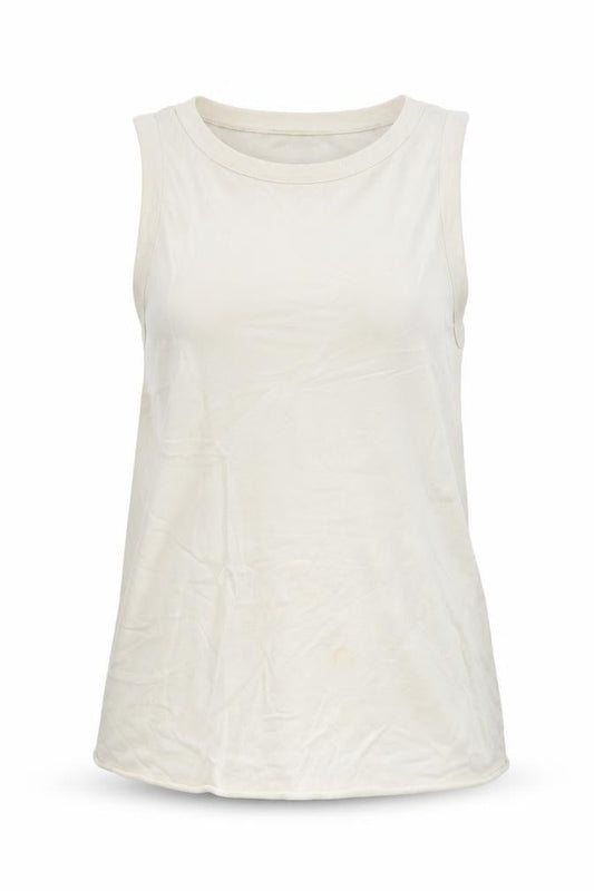 Front view of Toshop women’s ivory cotton basic tank, size UK 8