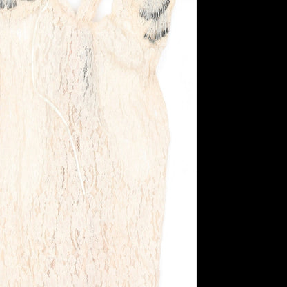 River Island Womens Beige  Viscose Bodysuit One-Piece Size 8