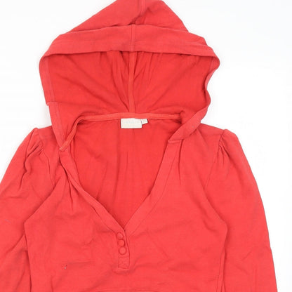 Want Womens Red  Cotton Pullover Hoodie Size 10