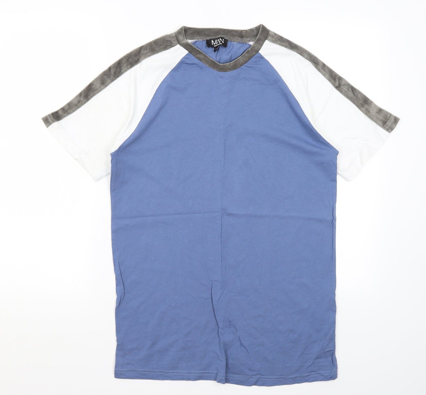 Mens UK Size S Boohoo Man Blue  T-Shirt
