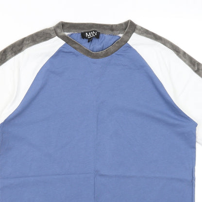 Mens UK Size S Boohoo Man Blue  T-Shirt
