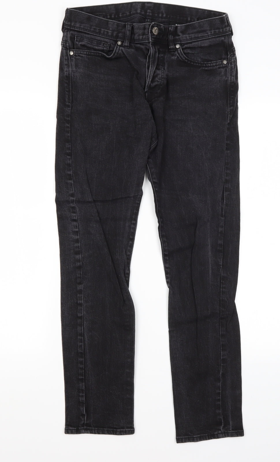 H&M Mens Black  Cotton Skinny Jeans Size 30 in L27 in Regular