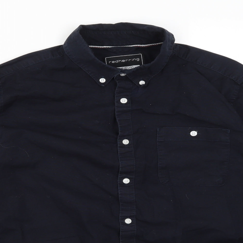 Red Herring Mens Blue  Cotton  Button-Up Size M
