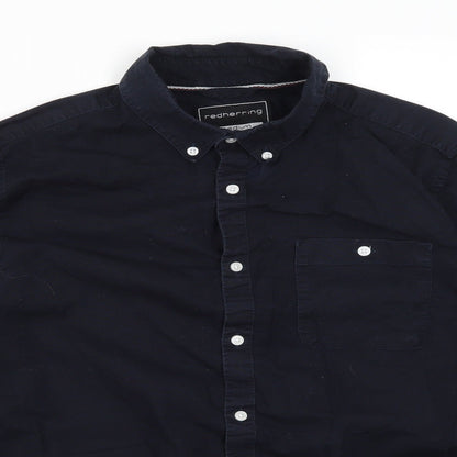 Red Herring Mens Blue  Cotton  Button-Up Size M