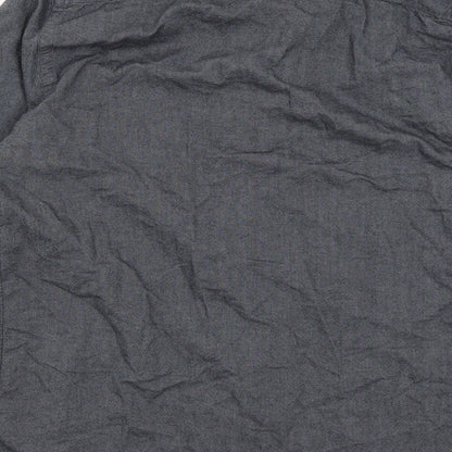 Mens UK Size M Easy Grey  Button-Up Long Sleeve Casual Shirt