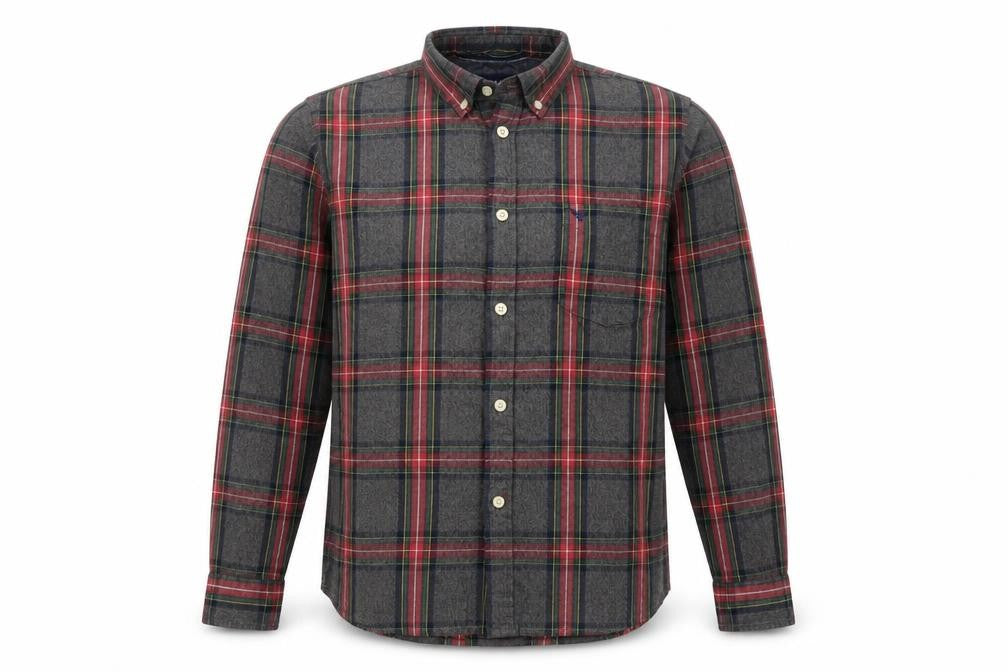 Mens UK Size M Morley Grey  Button-Up Long Sleeve Casual Shirt