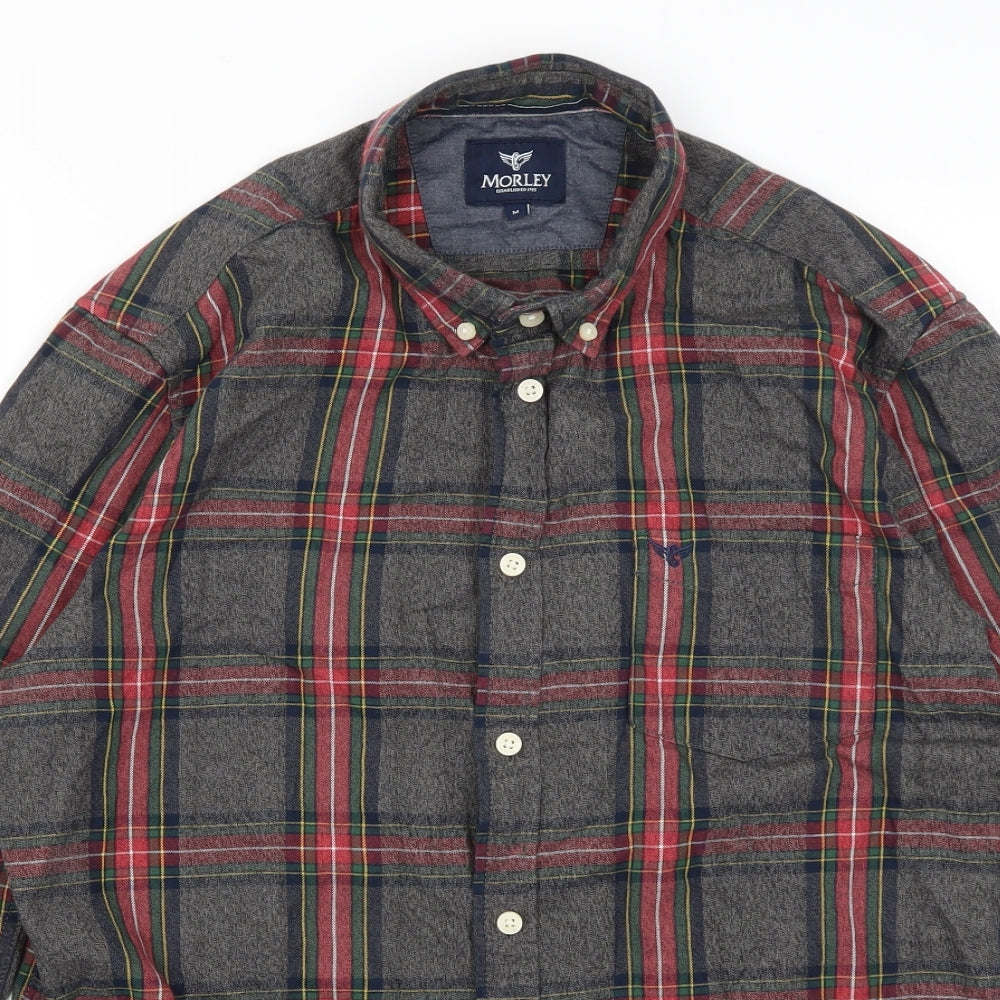 Mens UK Size M Morley Grey  Button-Up Long Sleeve Casual Shirt