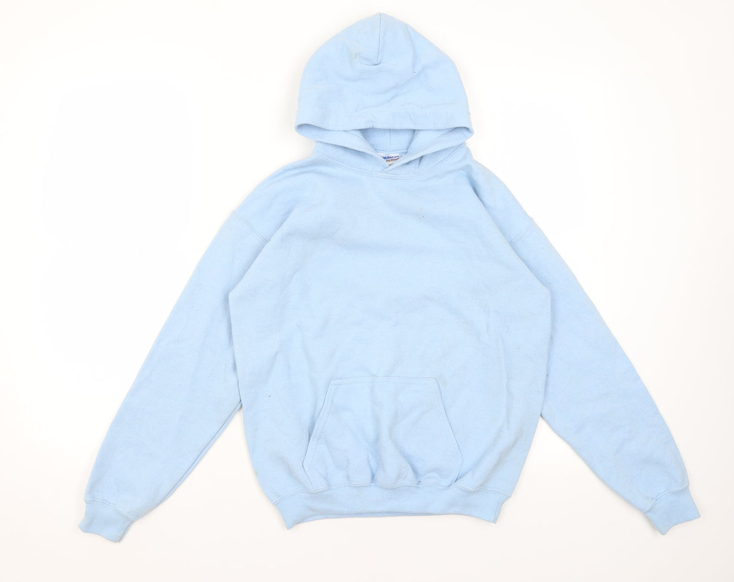 Gildan Girls Blue  Cotton Pullover Hoodie Size L
