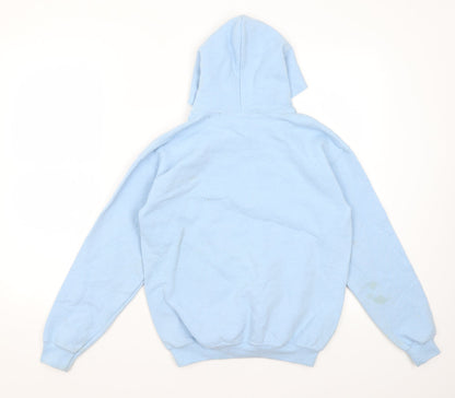 Gildan Girls Blue  Cotton Pullover Hoodie Size L