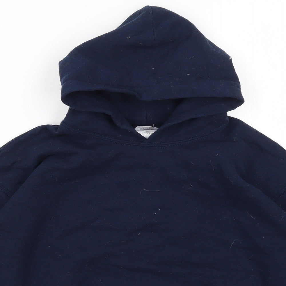 Gildan Girls Blue  Cotton Pullover Hoodie Size L