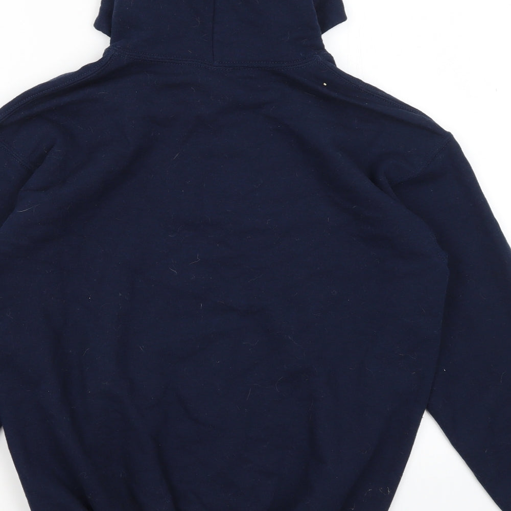 Gildan Girls Blue  Cotton Pullover Hoodie Size L