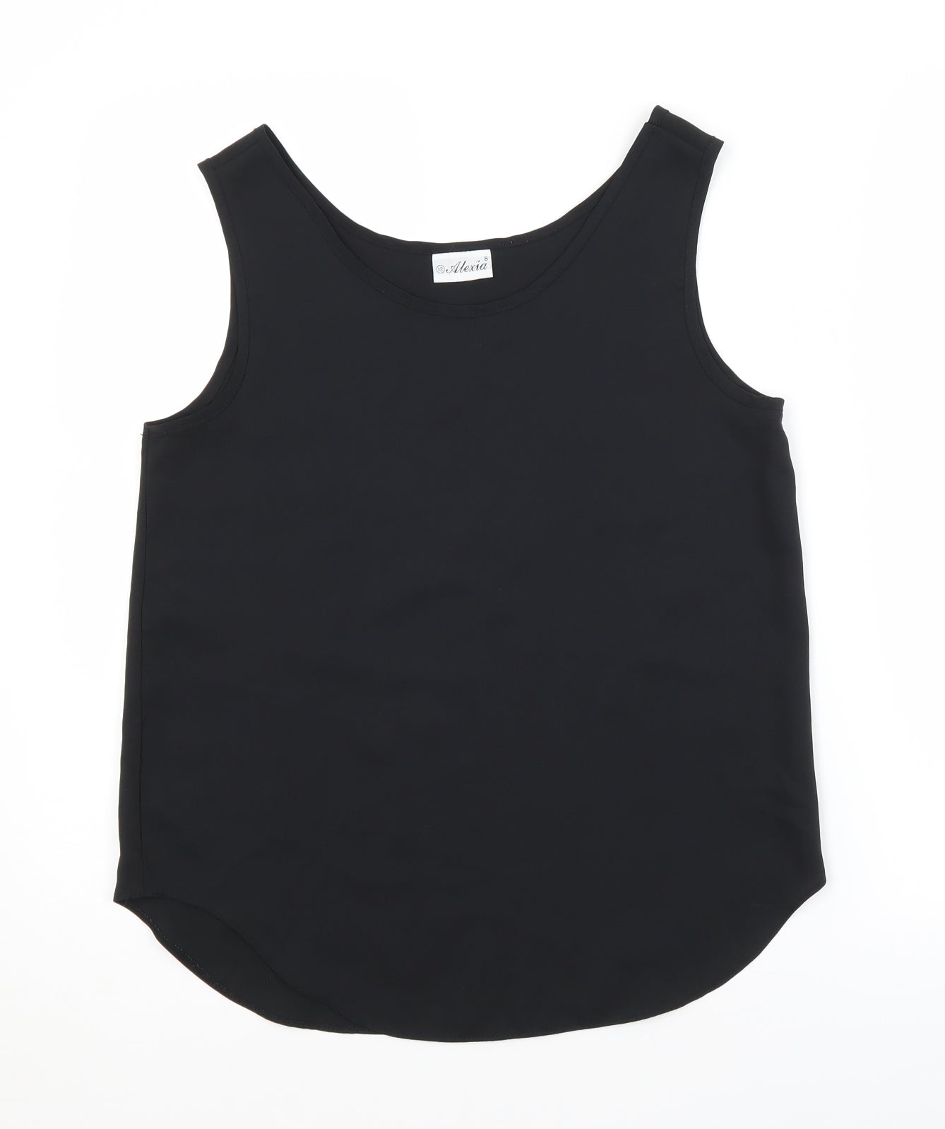 Alexia Womens Black  Polyester Basic Blouse Size 12