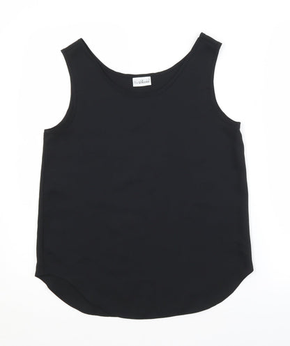 Alexia Womens Black  Polyester Basic Blouse Size 12